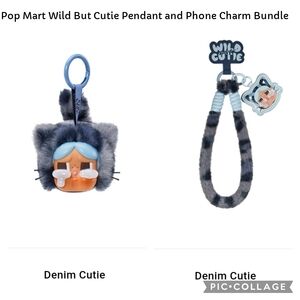 POP MART WILD BUT CUTIE PENDANT AND PHONE CHARM BUNDLE-DENIM CUTIE +Free gift